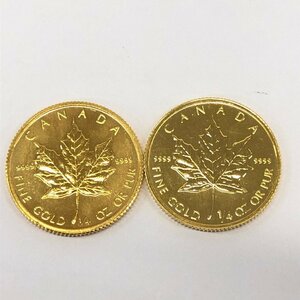 K24IG Canada Maple leaf gold coin 1/4oz 2 sheets summarize gross weight 15.5g[CEBE6071]