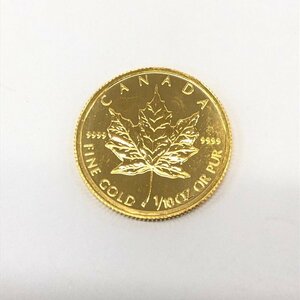 K24IG Canada Maple leaf gold coin 1/10oz 1992 gross weight 3.1g[CEBE1037]