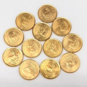 K22　南アフリカ共国　クルーガーランド金貨　1/4oz　12枚まとめ　総重量101.9g【CEBE6019】