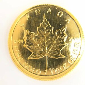 K24IG Canada Maple leaf gold coin 1/10oz 1992 gross weight 3.1g[CEBC4049]