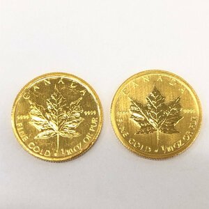 K24IG Canada Maple leaf gold coin 1/10oz 2 sheets summarize gross weight 6.2g[CEBE6036]
