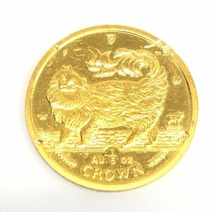 K24 Man island cat gold coin 1/5oz 1993 gross weight 6.2g[CEBD6025]