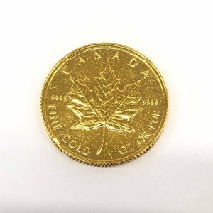 K24IG Canada Maple leaf gold coin 1/4oz 1986 gross weight 7.7g[CEBE6074]