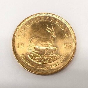 K22 south Africa also country Crew Galland gold coin 1/4oz 1982 gross weight 8.5g[CEBE6018]