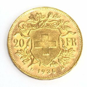 K21.6　スイス　アルプスの少女　ブレネリ　20フラン金貨　1935　総重量6.5g【CEBD6032】