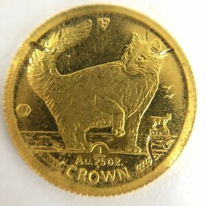 K24 Man island cat gold coin 1/25oz 1991 gross weight 1.3g[CEBD6029]