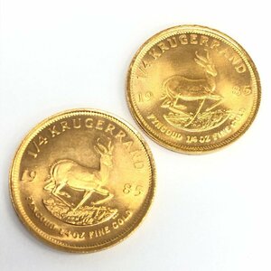 K22　南アフリカ共国　クルーガーランド金貨　1/4oz　1985　2枚まとめ　総重量17.0g【CEBC4041】