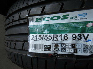 YN427-3　送料無料! 新品 1本のみ! 215/55R16 ECOS ES31 ヨコハマ YOKOHAMA エコス 215/55/16 215/55-16