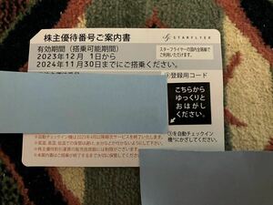 SFJ スターフライヤー 株主優待券　2024年11月30日迄