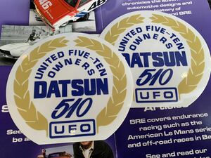 DATSUN 510 UNITED FIVE TEN OWNERS ステッカー 2枚セット 送料無料 ダットサン ブルーバード 旧車 BRE USDM USA