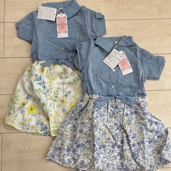 ワンピース 花柄 女の子 2枚セット 100
