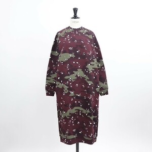 [ new goods ] mezzo n fox One-piece lady's bordeaux reverse side nappy camouflage MAISON KITSUNE O596 M