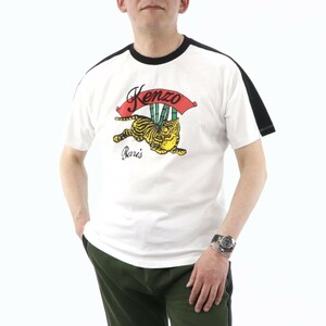 【新品】ケンゾー Tシャツ 半袖 F955TS0194CE ホワイト×ブラック KENZO 01 M