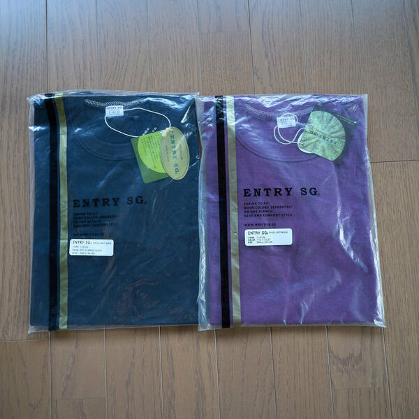 ENTRY SG（エントリー・エスジー）半袖Tシャツ 2枚セット T161CB 黒/紫