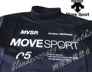 ■新品【DESCENTE MOVE SPORT】デサントムーヴスポーツ 吸汗速乾 ストレッチ モックシャツNV/M