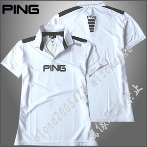 ■新品【PING GOLF】ピン ゴルフ 吸汗速乾素材 前面BIGロゴ アドエルムポロシャツ■WH/LL(XL)