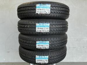 新品４本の場合送料込￥１１８００－タイヤヨコハマ ブルーアースAE01 155/80R13 79S アウトレット品 長期在庫品 