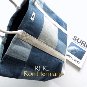 【RHC / Ron Herman ロンハーマン】完売品 SENSE掲載 新品 パッチワーク デニム 大型 トートバッグ!!（波乗り ビーチ キャンプ 男女兼用）