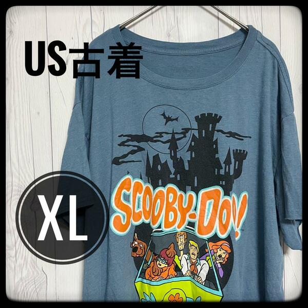 ◆ SCOOBY - DOO ◆ キャラクター Tシャツ オーバーサイズ US古着 XL ビッグサイズ スクービードゥー 犬 DOG ブルー 青 Y2K