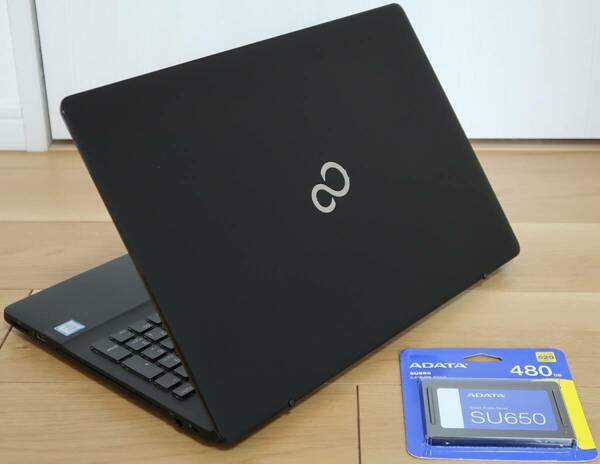 ★美品★Core i7-6700HQ/新品480GB SSD/8GB/フルHD/BD/ハイレゾONKYOスピーカー/Win11 23H2★富士通LIFEBOOK AH53/A3 シャイニーブラック