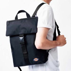 smart × Dickies フラップ付きバックパック 黒 ブラック リュックサック 大容量 畳める サブバッグ