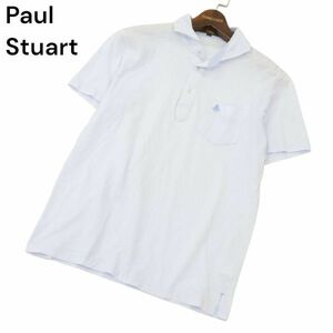 Paul Stuart ポール・スチュアート 春夏 ロゴ刺繍★ 半袖 鹿の子 ポロシャツ Sz.L　メンズ 日本製　C4T05300_5#A