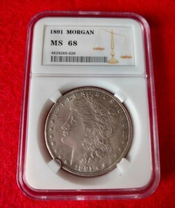 ● 1891年 スラブケース入り MS68 モルガンダラー Morgan 銀 モーガン 古銭