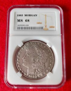 ◆ 1883年 スラブケース入り MS68 モルガンダラー Morgan 銀 モーガン 古銭