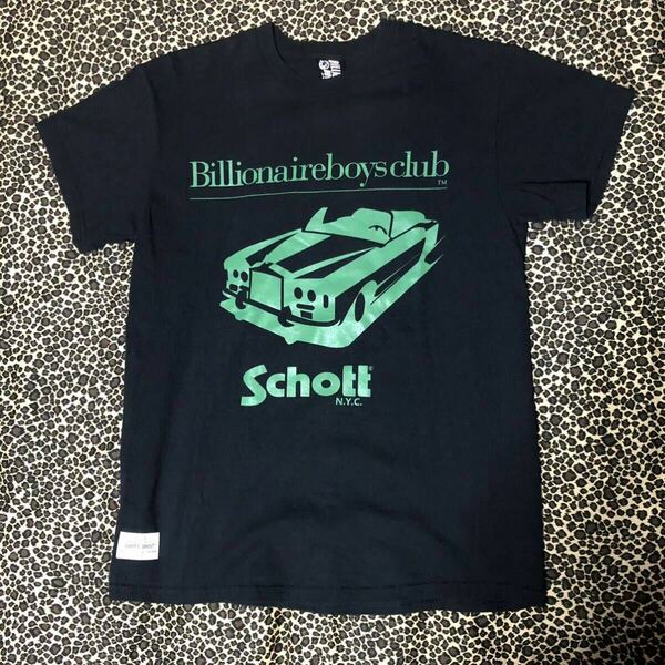 BILLIONAIRE BOYS CLUB × SCHOTT コラボ Tシャツ Mサイズ ブラック ビリオネアボーイズクラブ Pharrell Williams ファレル・ウィリアムス