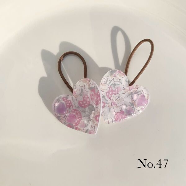 ハンドメイド リバティ ツインヘアゴム