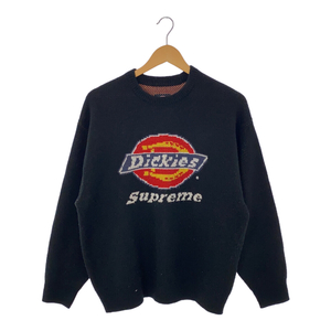 DICKIES SUPREME ディッキーズ シュプリーム 22/AW フロントロゴ クルーネック セーター ニット トップス 別注モデル S ブラック