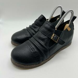 １円～　J-4　60　cedar crest　セダークレスト　靴　レザー　スニーカー　ブーツ　ベルト　ブラック　サイズ23cm　