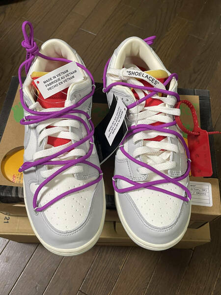 【新品未使用】SNKRS購入 /★ OFF-WHITE × NIKE DUNK LOW 1 OF 50 &#34;LOT 45&#34; ★/ ◆ ナイキオフホワイトダンク /US8.5/26.5cm ◆