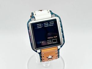 6-18 未使用 希少 VESTAL ベスタル OJAGA DESIGN オジャガ デザイン コラボ レザー デジタル ウォッチ 腕時計 