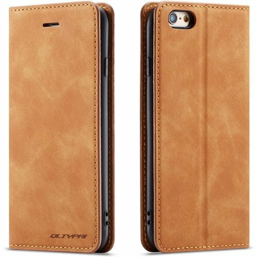 QLTYPRI iphone 6 ケース iphone 全面保護 人気 おしゃれ 財布型 カバー - ブラウン 146