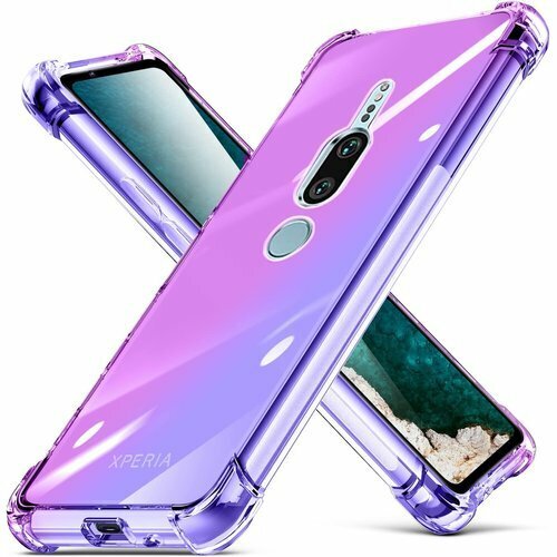 Xperia XZ2 Premium ケース 耐衝撃 変防止 防塵 携帯カバー 紫+青D543-XZ2p-01 860