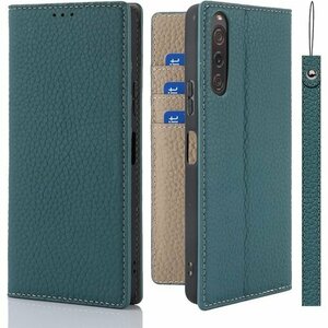 Xperia 10 V ケース手帳型 SO-52D/ 付 ヘッドフォンケーブル 耐衝撃 6色選択 スカイブルー 1446