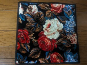 FEILER Feiler towel handkerchie black floral print 30×30