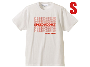 SPEED ADDICT... L/S T-shirt WHITE S/ белый Vintage Harley chopper мотоцикл Knuckle head American Casual б/у одежда bell bell 500txmchal50s60s70s80s90s