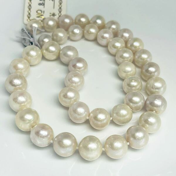 日本産 本真珠 オーロラパールネックレス 　43cm 8-11mm 大珠 艷やかバロック真珠 マルチカラー 