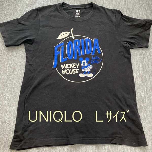 UNIQLO Tシャツ　半袖　UT Ｌサイズ　ブラック　黒　ミッキー　ディズニー