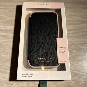 【新品未使用・未開封】iPhone 13 Pro用 kate spade（R）ブックタイプケース／Black×Pale vellum R21C089K