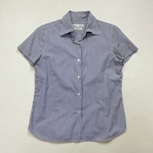 283 Maker's Shirt 鎌倉 メーカーズシャツ カマクラ Xinjiang 100 ストライプ 半袖 シャツ ブラウス サイズ9 ビジネス オフィス 40607Q