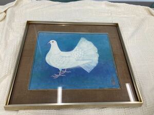 Art hand Auction 일본화 일본화 노노우치 요시키 공작비둘기 배송비 포함, 그림, 일본화, 꽃과 새, 야생 동물
