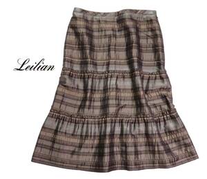 レリアン Leilian 大きいサイズ 13＋ プラスハウス 素敵 微光沢 スカート