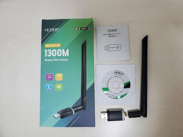 【送料無料】EDUP1300M WiFi 無線LAN 子機 1300Mbps USB3.0 WIFIアダプター　中古