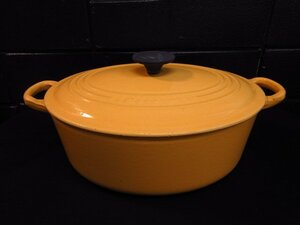 s3406 ル・クルーゼ　Le Creuset オーバル　フレンチ　オーブン　鍋　27cm　イエロー　シグネチャー　ココット　ホーロー