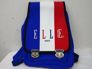 ｍ6256 ELLE PETITE　リュックサック　青×白×赤　サイズ約26×11×37cm