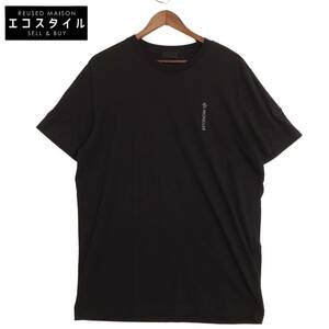 【1円】MONCLER モンクレール 22年製 SS TSHIRT ロゴプリント 半袖Tシャツ トップス XXL ブラック