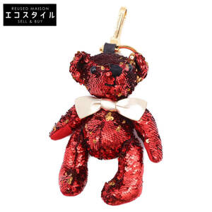 1 иен BURBERRY Burberry красный украшен блестками Thomas Bear сумка очарование / брелок для ключа 